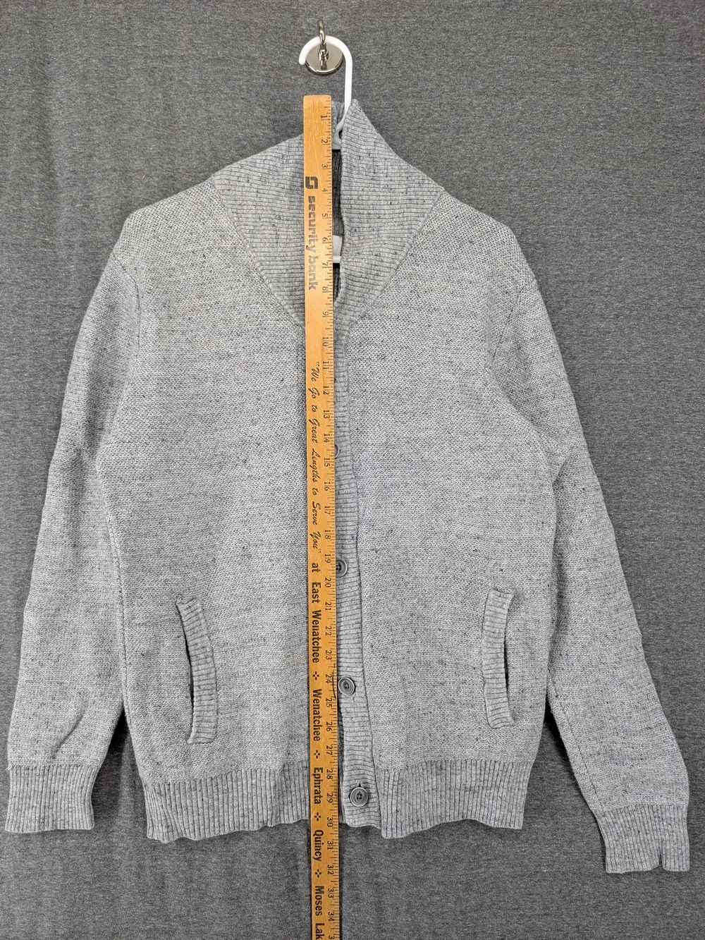 Goodfellow & Co Light Gray Shawl Collar Button Cardigan